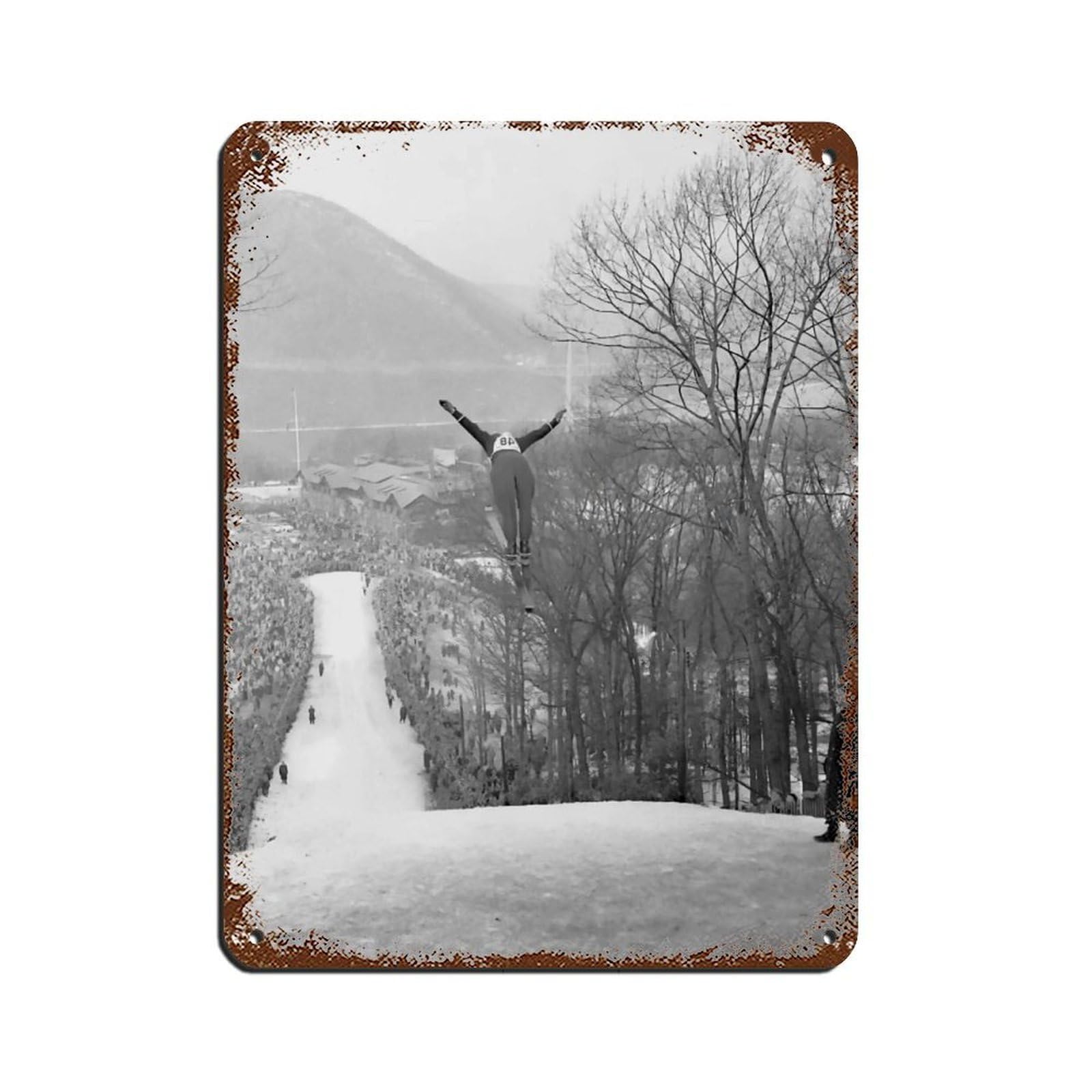 Vintage Ski Photo,Apres Ski Poster Retro Poster Metal Tin Sign Chic Art Retro Iron Painting Bar People Cave Cafe Family Garage Poster Wall Decoration 12x16inch(30x40cm)