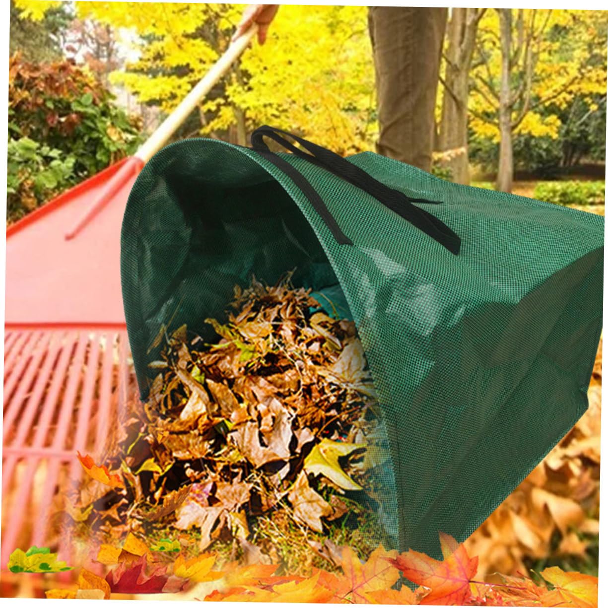 Laubbeutel Herbst Party Großer Pp Gartensack mit Griffen Grün