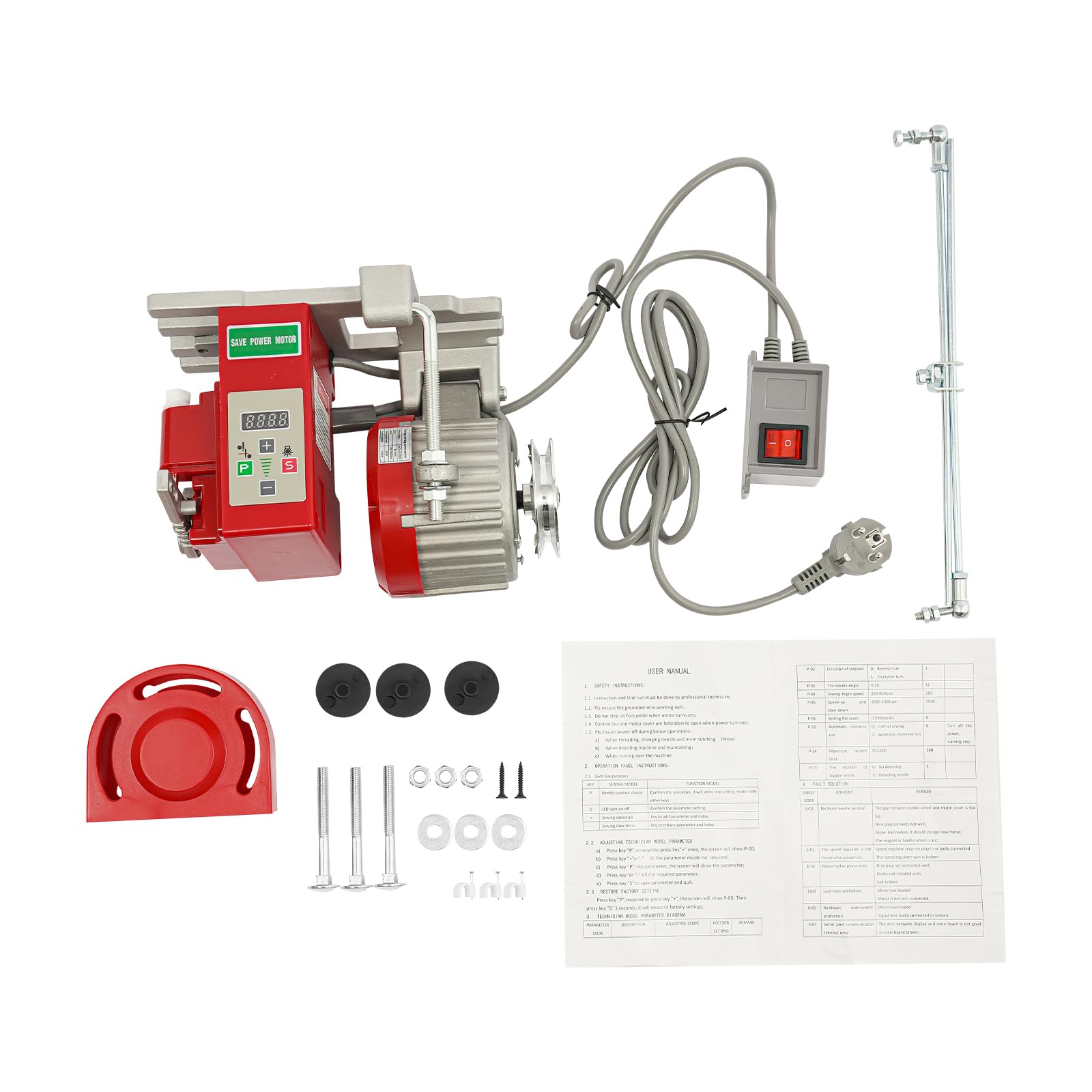 Motor de máquina de coser eléctrico, 550 W, motor de máquina de coser industrial con protección de seguridad, motor de repuesto para máquina de coser sin escobillas, 200-6000 rpm, para máquinas de