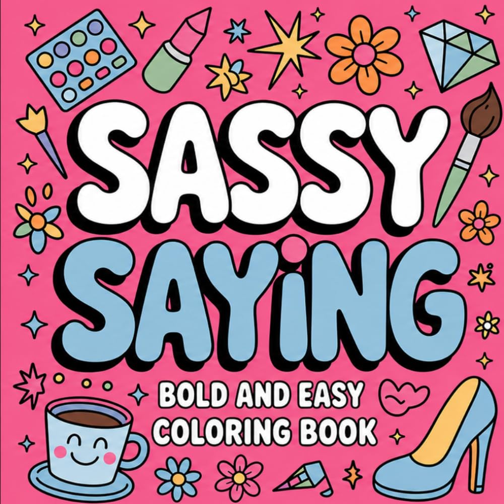 Sassy Sayings Coloring Book: Bold and Easy Coloring Pages with Funny, Confident, and Empowering Quotes for Teens and Adults