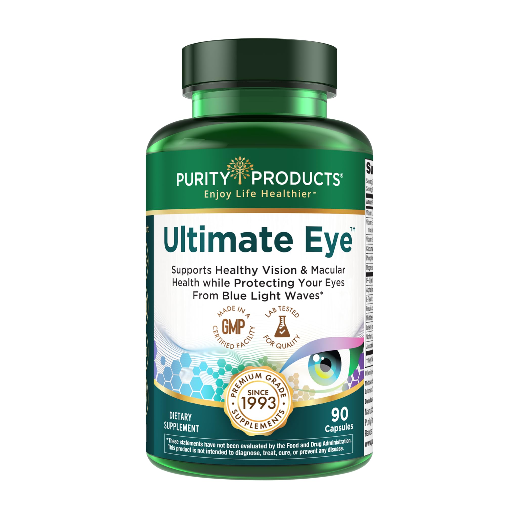 Purity Products Ultimate Eye Support, 10 mg of Lutein w/Lutemax 20/20