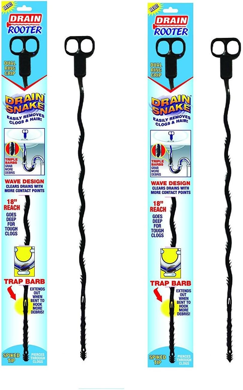(2) Twin Pack Roto Rooter Plumbing Drain Snake Hair Clog Remover