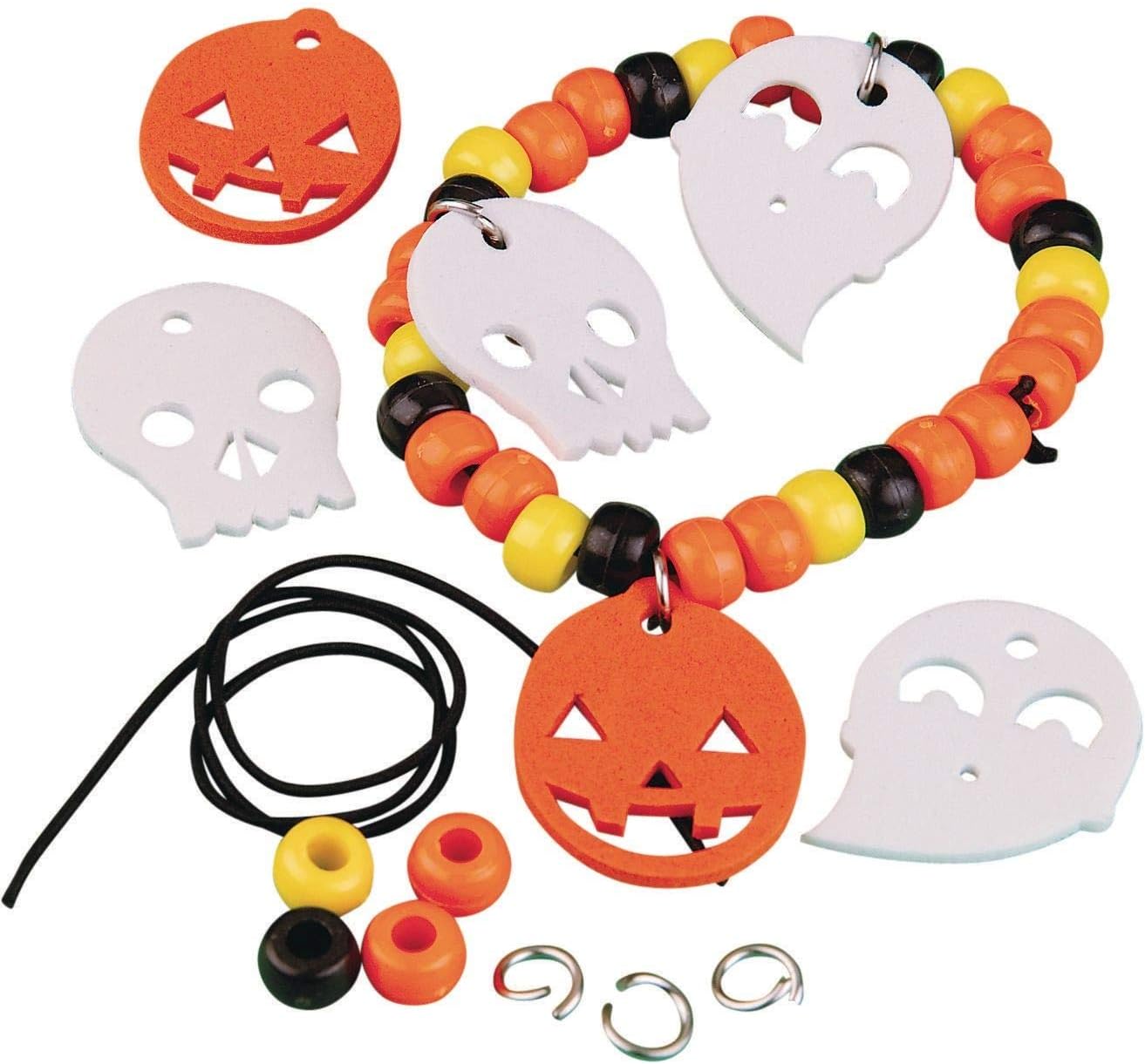 Halloween Pony Bead Bracelet Craft Kit (Pack of 12)