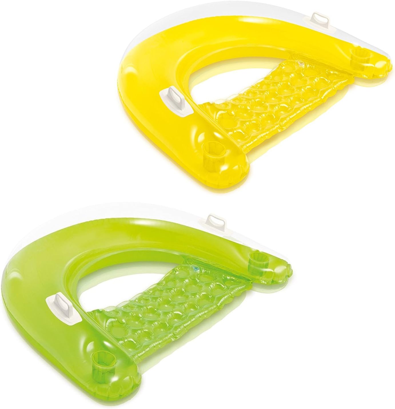 Sit 'N Float Inflatable Lounges Yellow & Green Gift Set Bundle - 2 Pack, 60" X 39", Multicolor