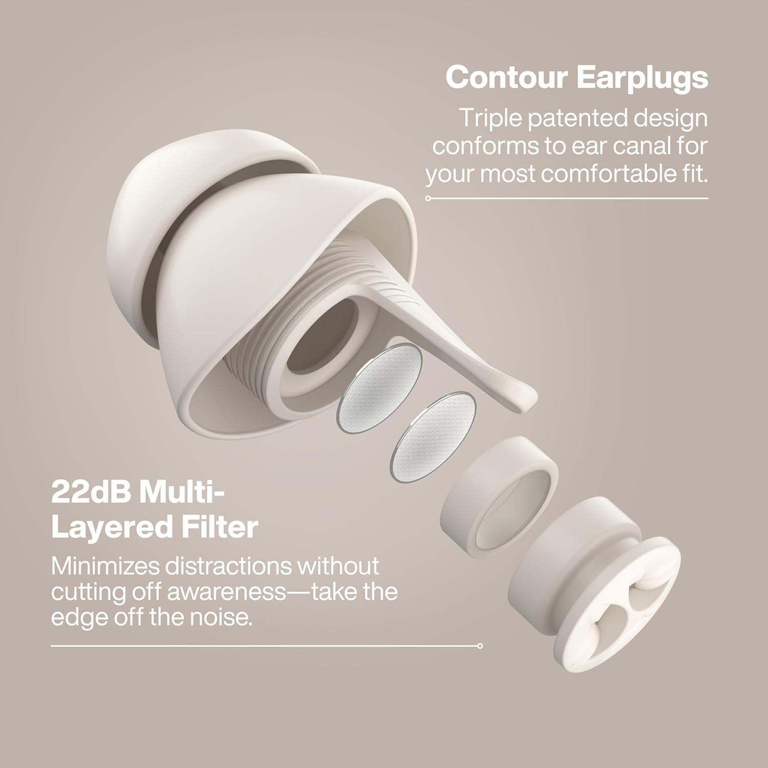 EARPEACE Everyday Noise Control & Noise Reduct Ear Plugs -