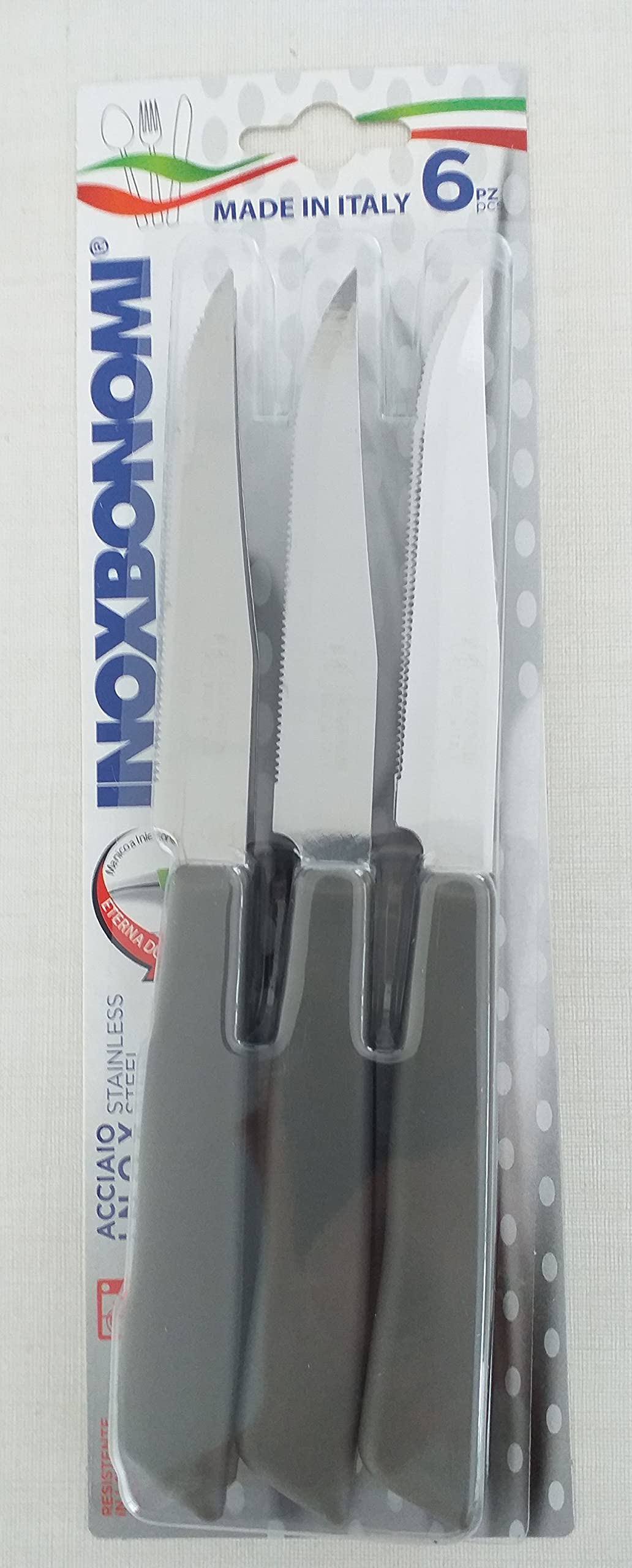 Set 6 Coltelli Da Bistecca - Acciaio Inox Punta Seghettata - Foto 6