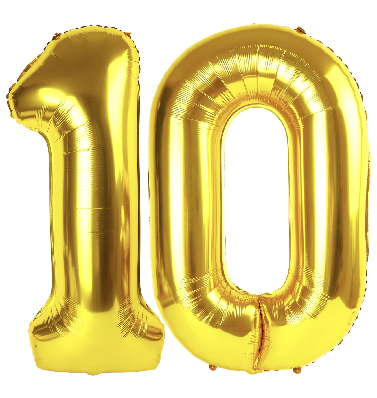 Gold 10 Balloon - Number Balloon 40 Inch, 10th Gold Birthday Decorations