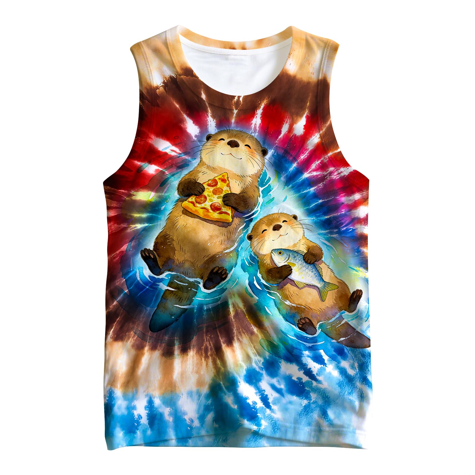 Kids Cute Animal Tie Dye Tank Tops Shirt Sleeveless Undershirt