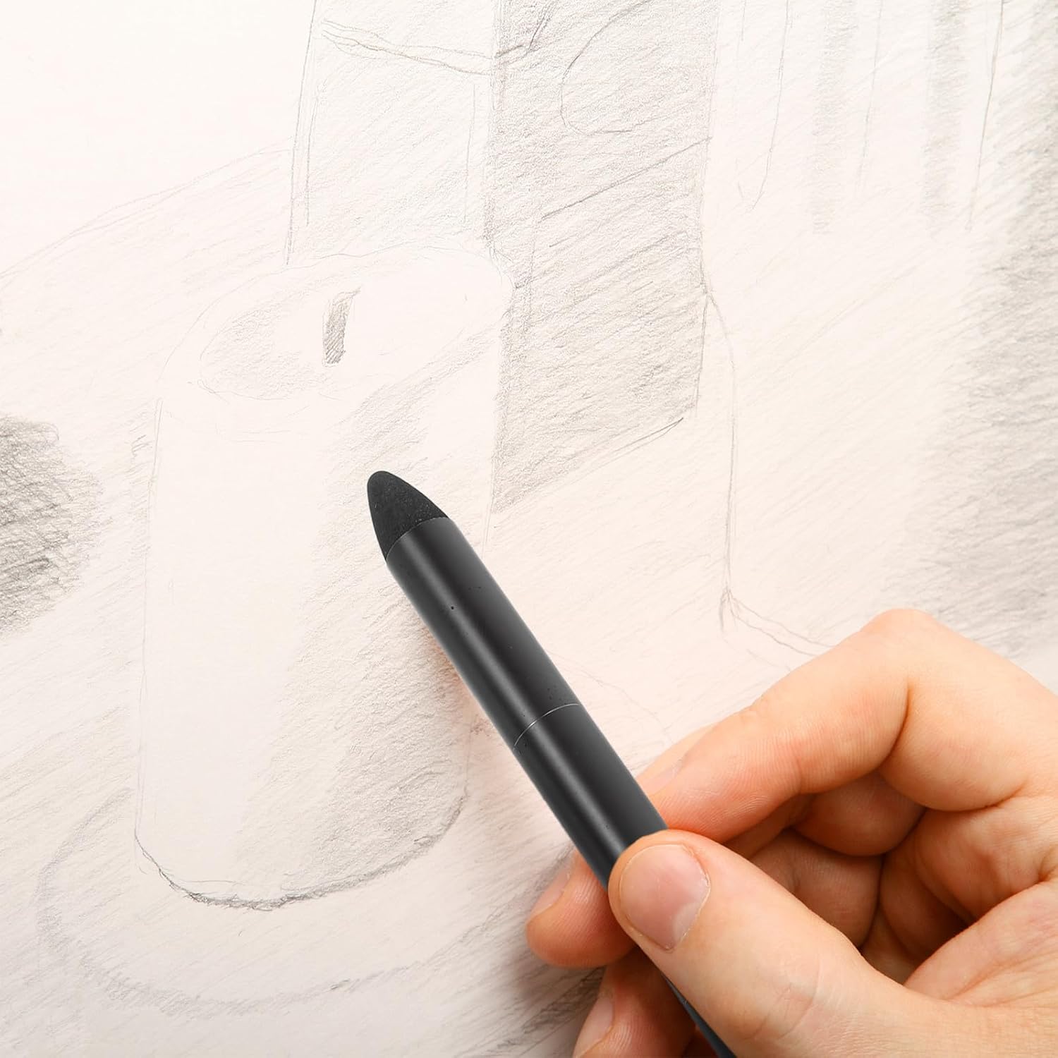 VINTORKY 2pcs Blending Sponge Pen for Sketching - Artist Sketch Rubbing Brush - Reusable Drawing Art Blenders Tools for Drawing Correcting & Highlight