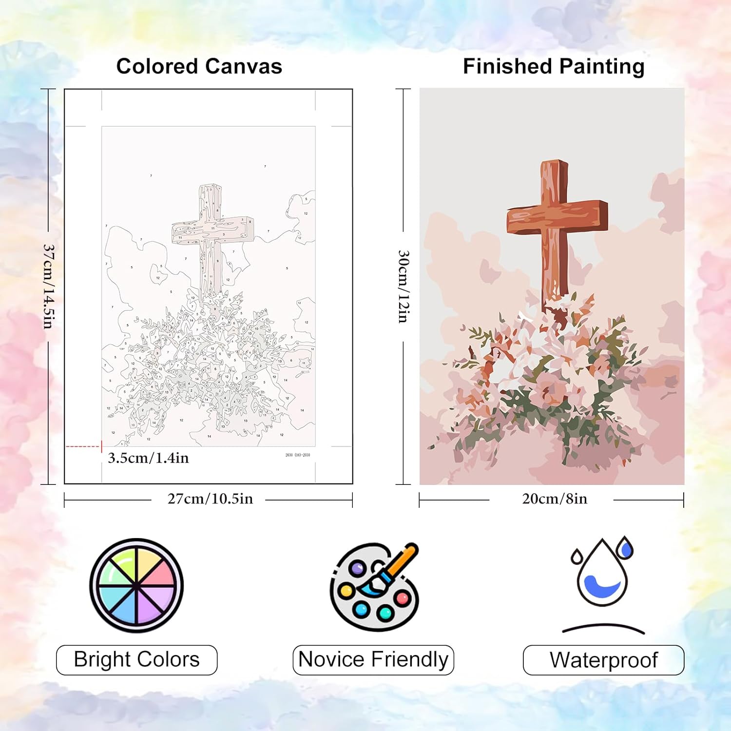 Yezavesu 6 Pack Paint by Numbers Kit for Adults Beginner 8x12 Inch, Jesus Adult Paint by Number Kits on Canvas Without Frame, DIY Acrylic Christ Religious Painting by Numbers for Home Wall Decor Gift