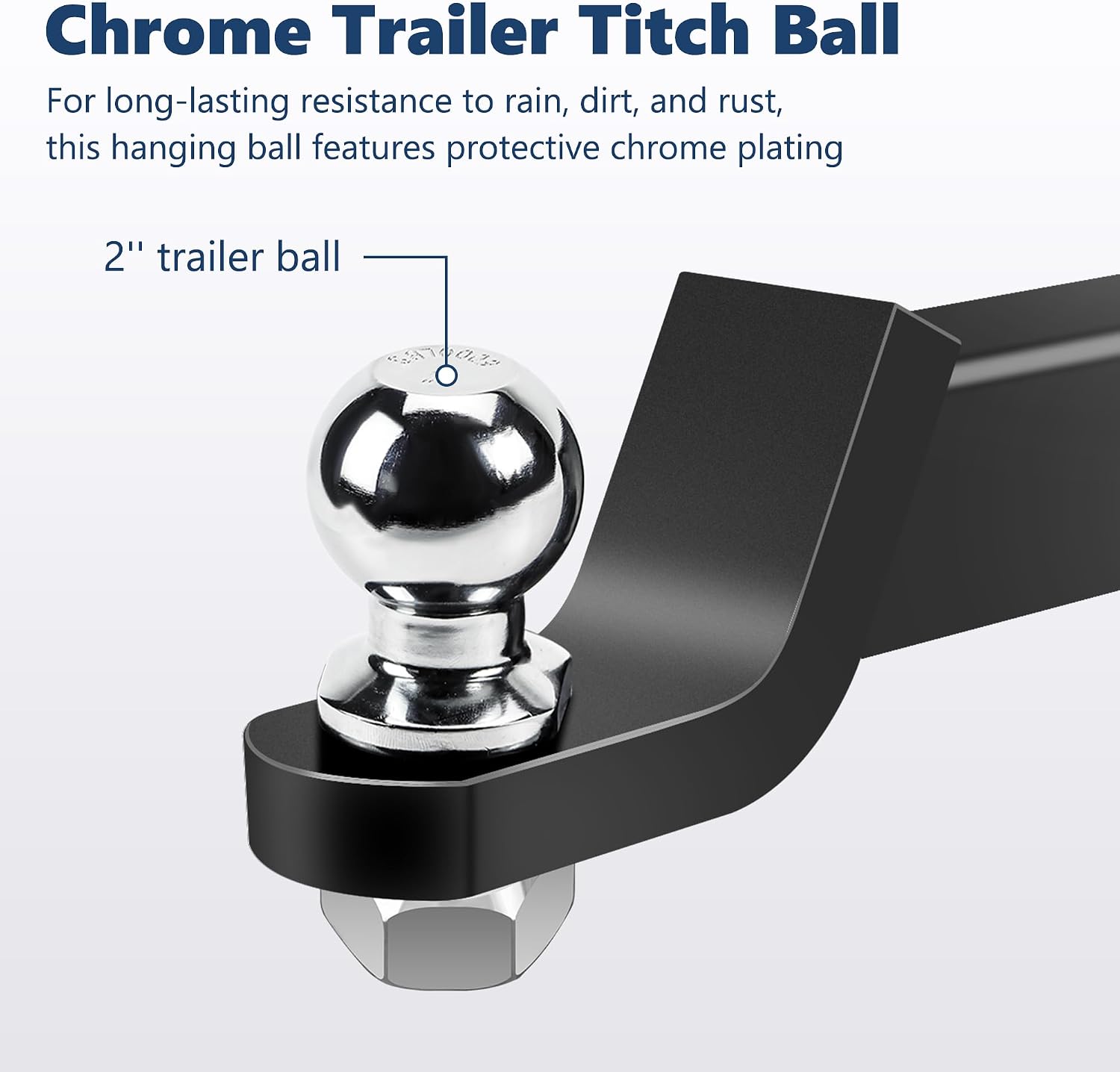ROMON Trailer Hitch Ball Mount with 2" Ball and Hitch pin, Fits US 2 Inch Receiver, Max 7500 lbs, 2 Inch Drop