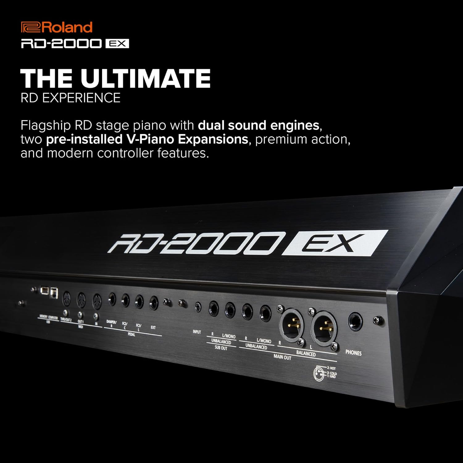 Front view of the Roland RD-2000 EX Digital Stage Piano