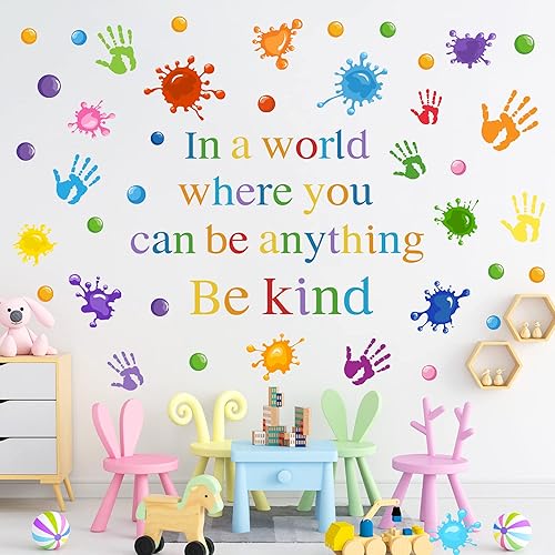 Calcomanías de pared inspiradoras coloridas con frases motivacionales, calcomanías de pared con frases positivas, calcomanías de pintura con huellas