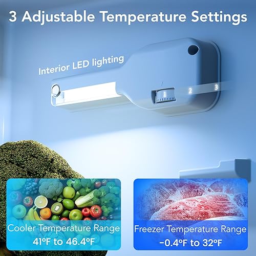 Miniatura 5 de Refrigerador pequeño de 3.1 pies cúbicos con congelador, refrigerador compacto con 2 puertas, mini refrigerador con estantes de vidrio extraíbles