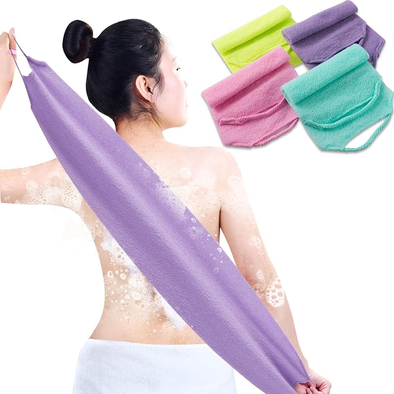 Escova esfoliante para banho CANIPHA com alças, nylon, 52 x 18 cm, Pacote com 4