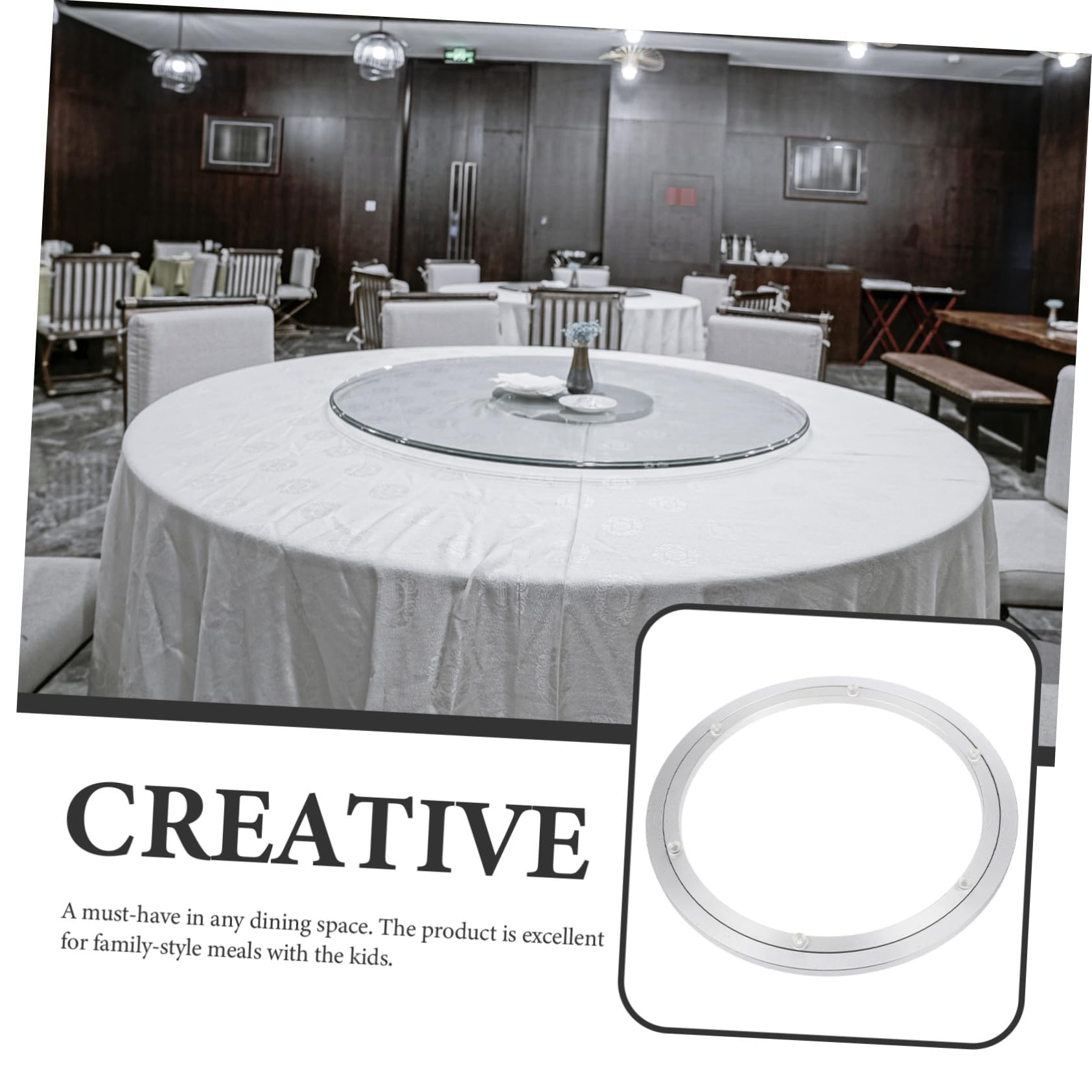 Artibetter Giradischi per Tavolo da Pranzo Base Rotante Rotonda Cuscinetto per Giradischi per Uso Domestico Accessorio per Ristorante