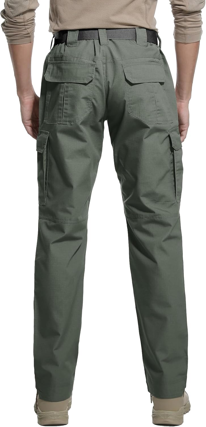 Men's Ripstop Tactical Pants Water Resistant Work Cargo Pants Outdoor Breathable Lightweight EDC Hiking Pants