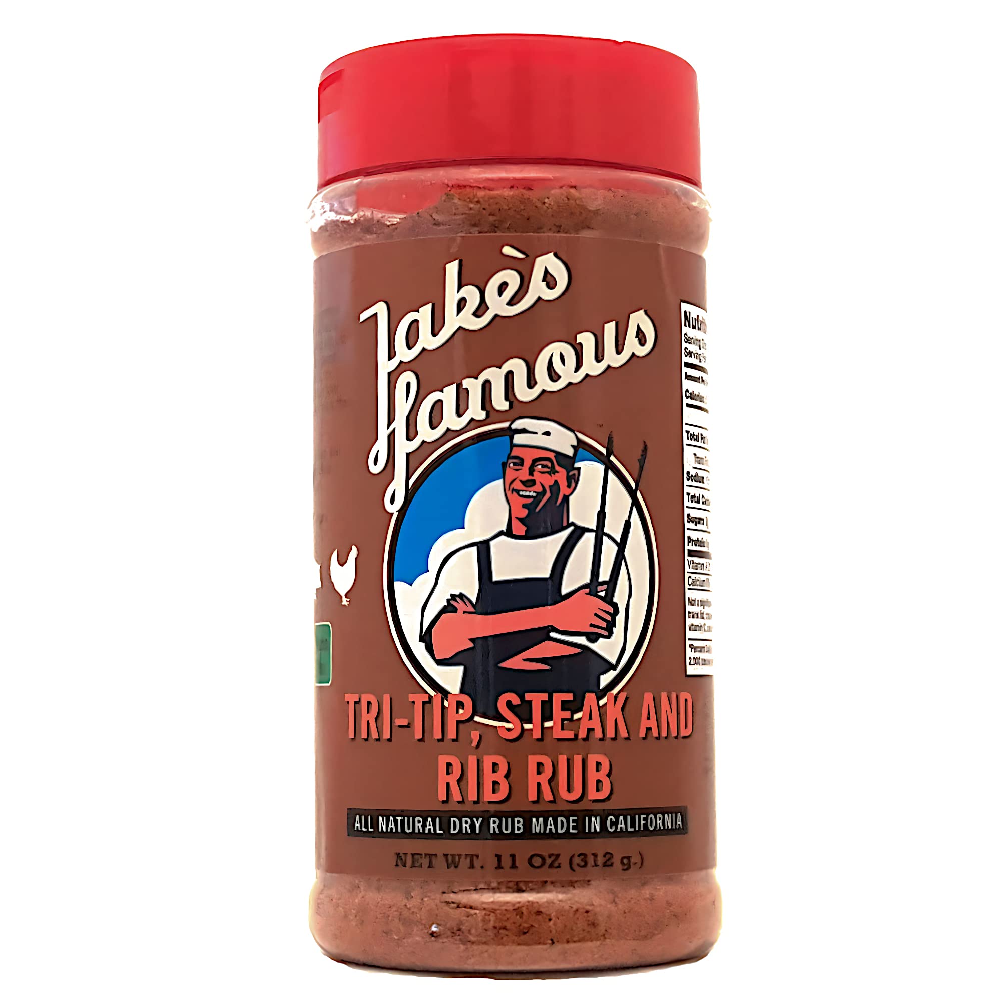 Jake's Righteous Rubs Famous - Tri-Tip, Steak, & Rib for Smoking Grilling, 11 oz