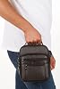 Av A Dos Men's Black Phone Split Leather Plaid Hand Shoulder Cross Strap Bag Medium