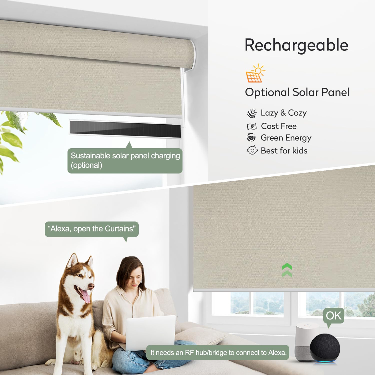 トップス Over sized roll up SH Amazon.com: ZSHINE Motorized Blackout Window Blinds Over