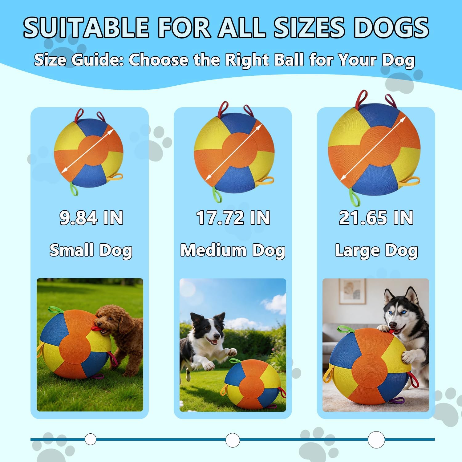 2026 New Dog Herding Ball,Calming Big Ball for Dogs,Herding Ball for Dogs,Durable Giant Inflatable Balls with Thickened Fabric Triple Stitched & Handle Cover for Play & Exercise Dog(18 Inch)