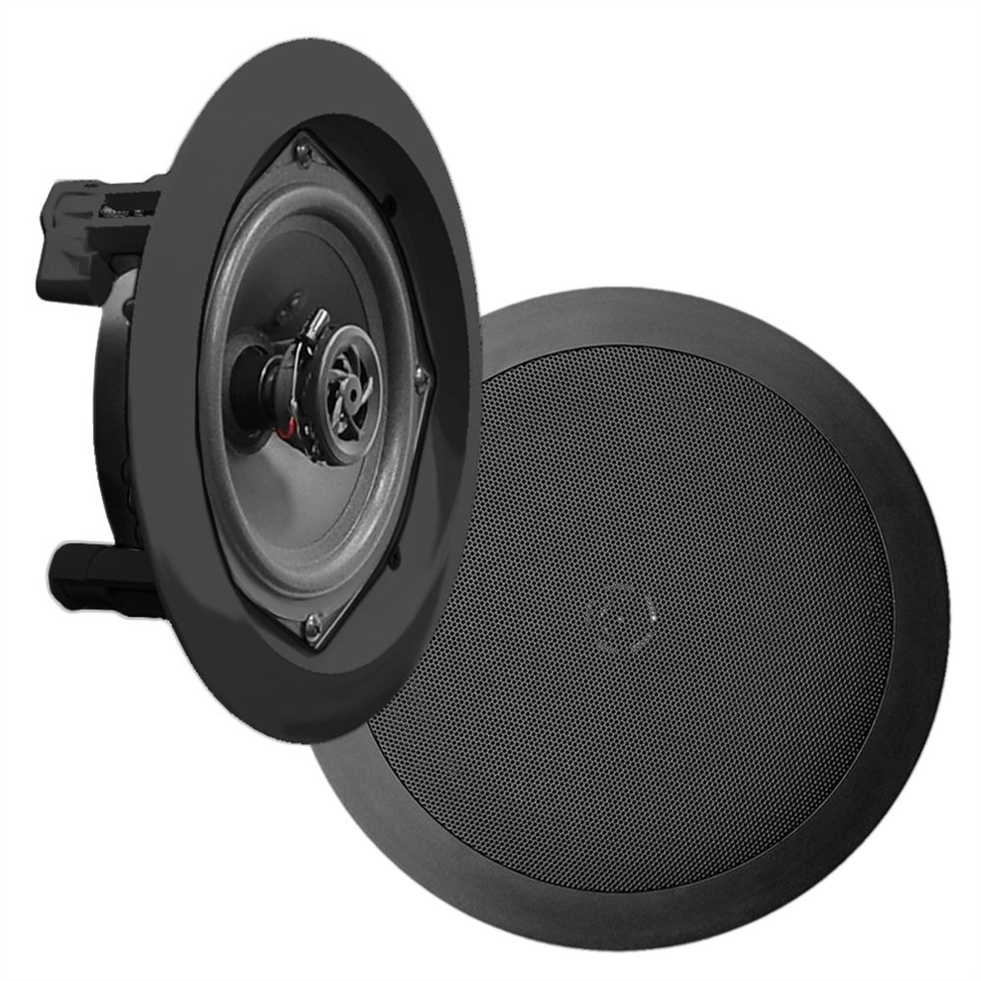 Sponsored Ad – Pyle In-Wall In-Ceiling Dual 16.5 cm 2-Way Speaker System, Flush Mount Design, Black Pair, Wide Range Audio, Home and Ceiling Wall Speakers, Center Channel, Bluetooth Ceiling