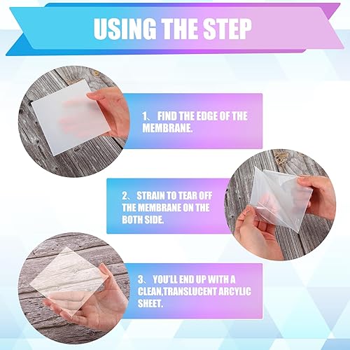 Miniatura 10 de Pangda 100 hojas de acrílico transparente de 4 x 4 pulgadas de grosor de 0.04 pulgadas, hojas de plástico transparente, paneles cuadrados