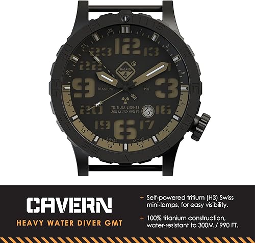 Vista 57 de HAZARD 4 Heavy Water Diver™ : Titanium Tritium Dive-Watch BlackTie Blanco