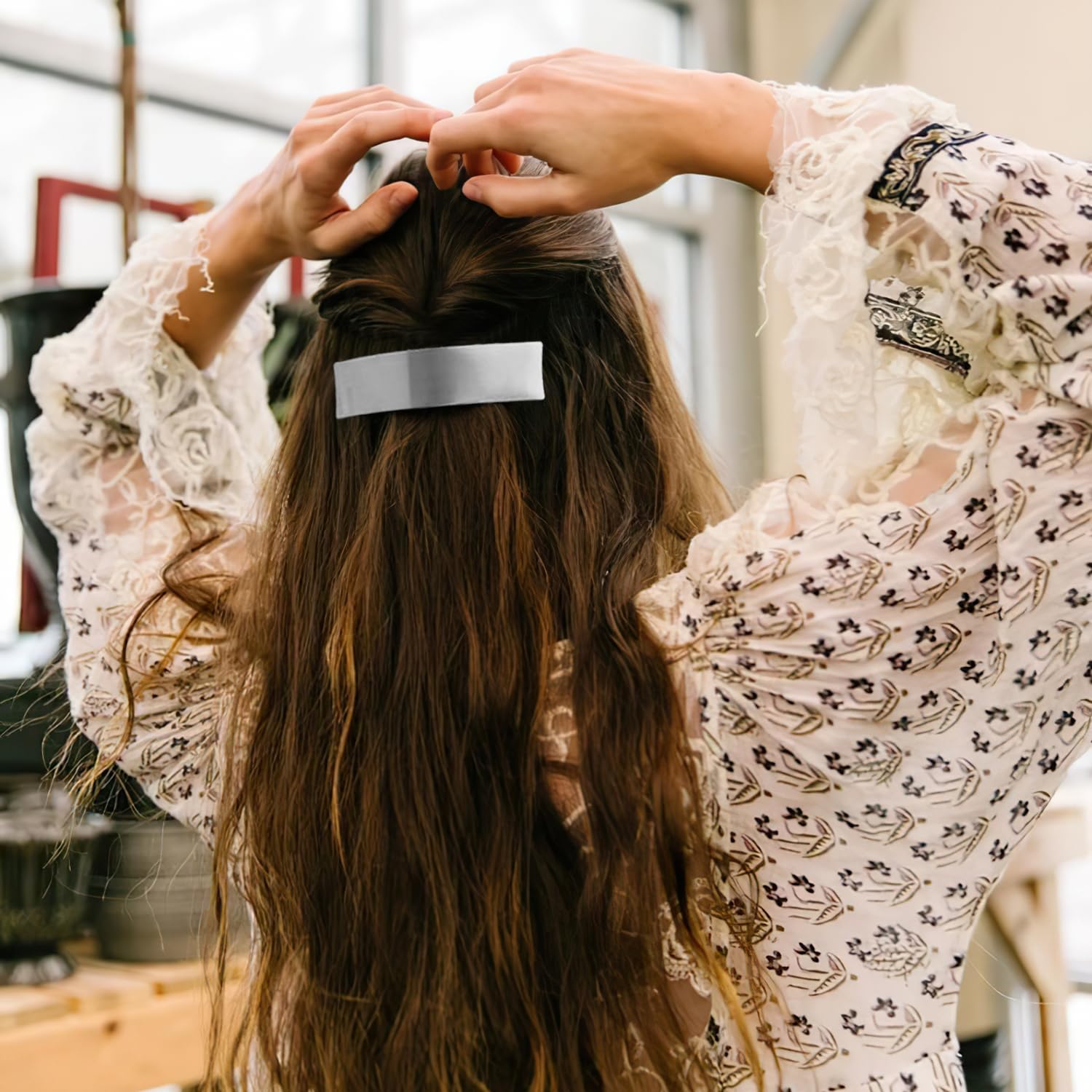 DeD Pack of 5 Women Hair Clips Metal Hair Pins Simple Retro Large Hair Barrettes French Clip Barrettes For Women Lady(Silver) - Image 4