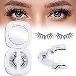 QUEWEL Magnetic Eyelashes, Reusable No Glue Needed Magnetic Eyelashes Kit with Applicator Lash Clusters Kit without Eyeliner So Soft and Easy to Wear and Remove (G-RC01)