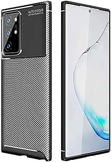 Silicone Case cover shock-resistant Design 1 camera protection compatible with Samsung Note 20 Ultra (Black)