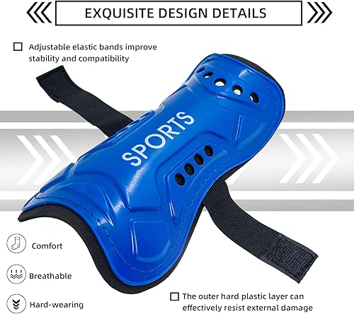 Miniatura 4 de Espinilleras de fútbol para niños y jóvenes, espinilleras y calcetines largos de fútbol para niños de 3 a 15 años de edad, niñas, niños pequeños,