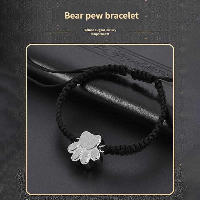 Foto 3 de 8 de JSGHGDF Pulseras de cremación para cenizas, urnas conmemorativas de acero inoxidable, recuerdo de mascotas