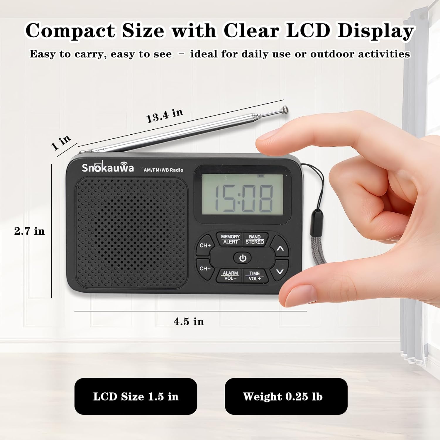 AM FM Radio, Portable Emergency Weather NOAA Radio, Small Digital Radio with Dual Mode Storage, Digital Tuner, Sleep Timer, Wall Plug and Battery Powered (Black) 8 71sRMj5HoQL. AC SL1500