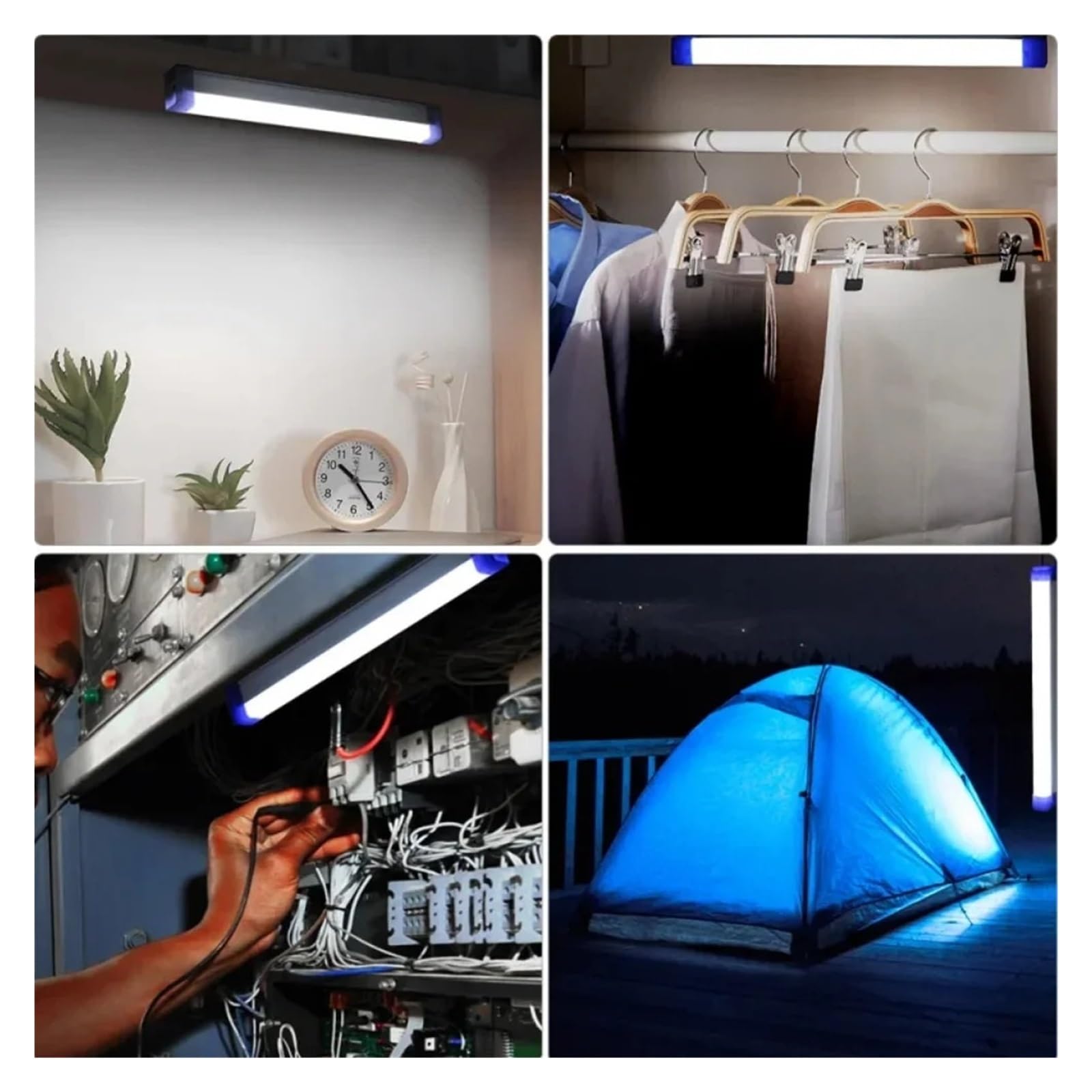 Barra De Luz LED, Tubo Recargable, Lámpara Camping, Suspensión Magnética, Bombilla Portátil For Iluminación Exterior Mercado Nocturno Emergencia Luces SúPer Brillantes(52cm)