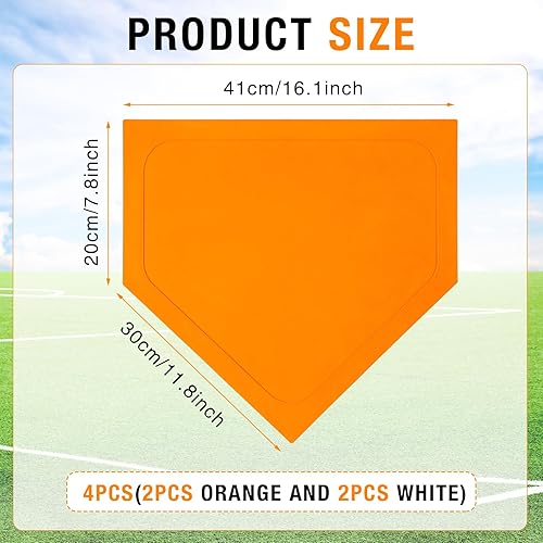 Miniatura 2 de Baseball Home Plate 16 inch Baseball Bases Rubber Base Softball and Baseball Home Plate Mat for Kids Kickball Pitching Hitting Practice Training