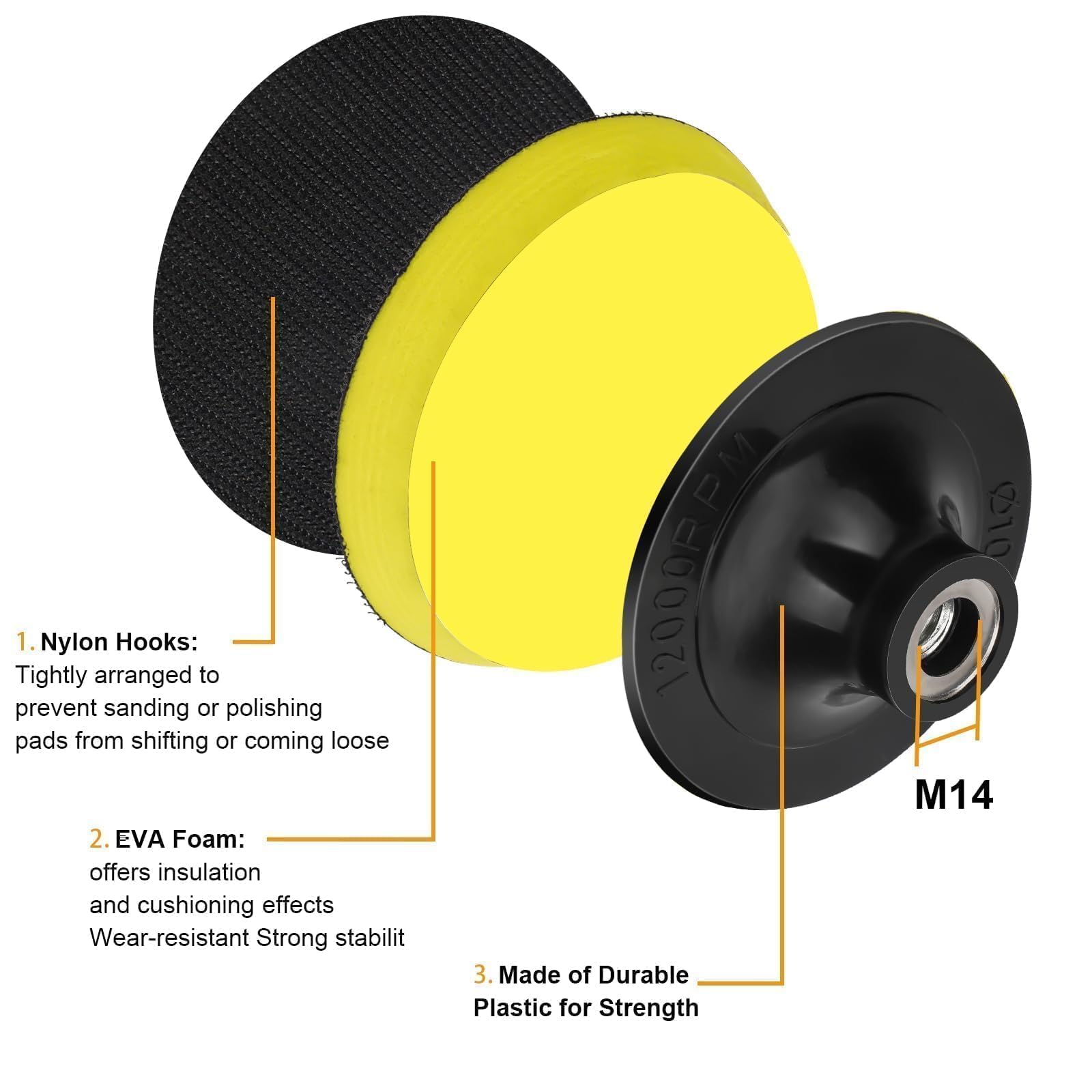 Discos de lijado para amoladora angular de 4 pulgadas, 100 discos de papel de lija con almohadilla de respaldo de gancho y bucle de 4 pulgadas y adaptador de taladro de 1/4 pulgadas,