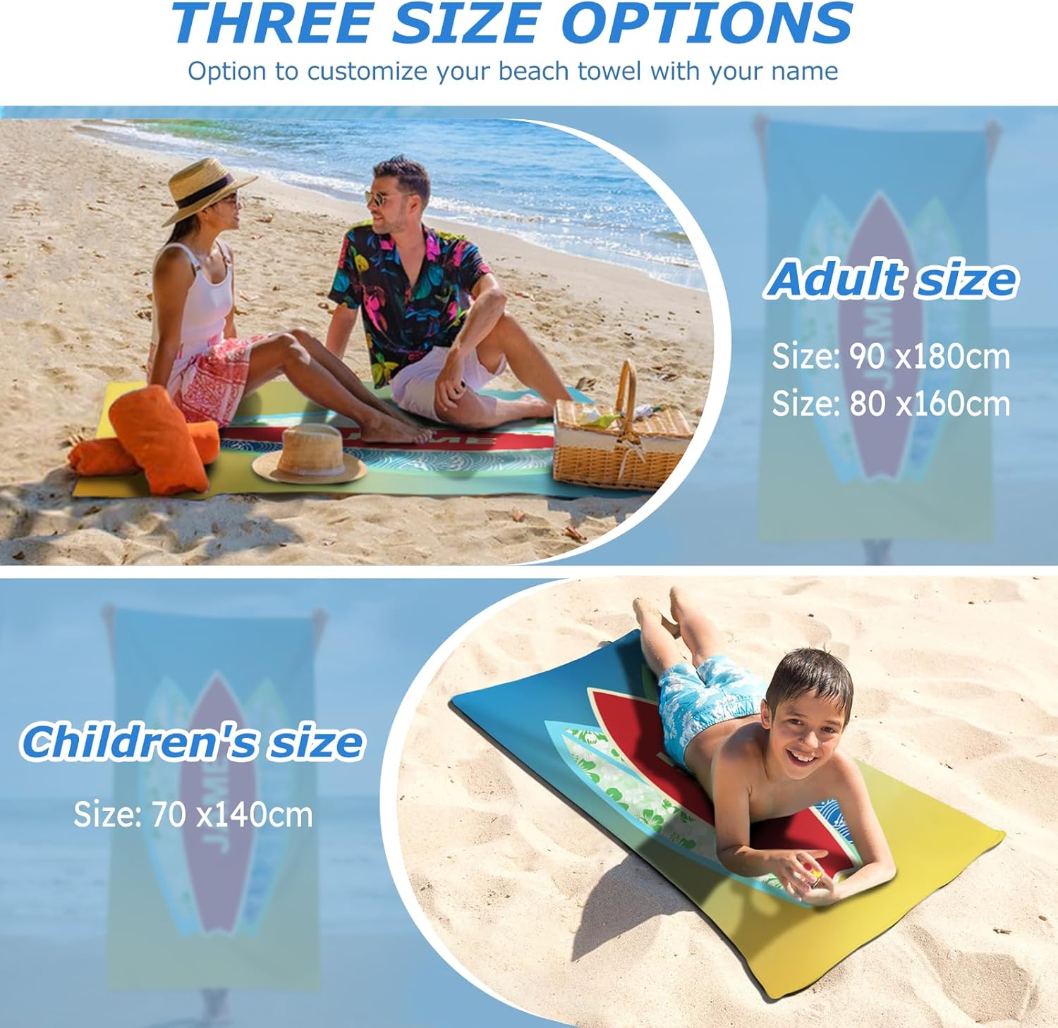 Personalized Beach Towel Microfiber Quick Dry Sand Free Beach Towel Bath Towel Swimming Towel Beach Mat for Travel Camping Swimming Pool Yoga Gym (Style 13)