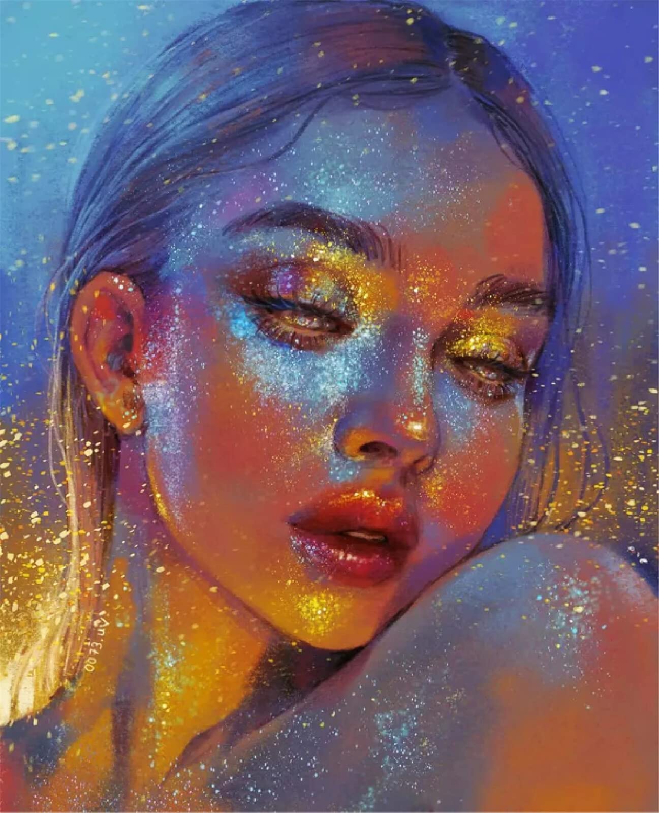 DIY 5D Diamant Malerei Kit – Indische Maske Mädchen, 25x30 Cm, Vollbohrer, Inkl. Werkzeug