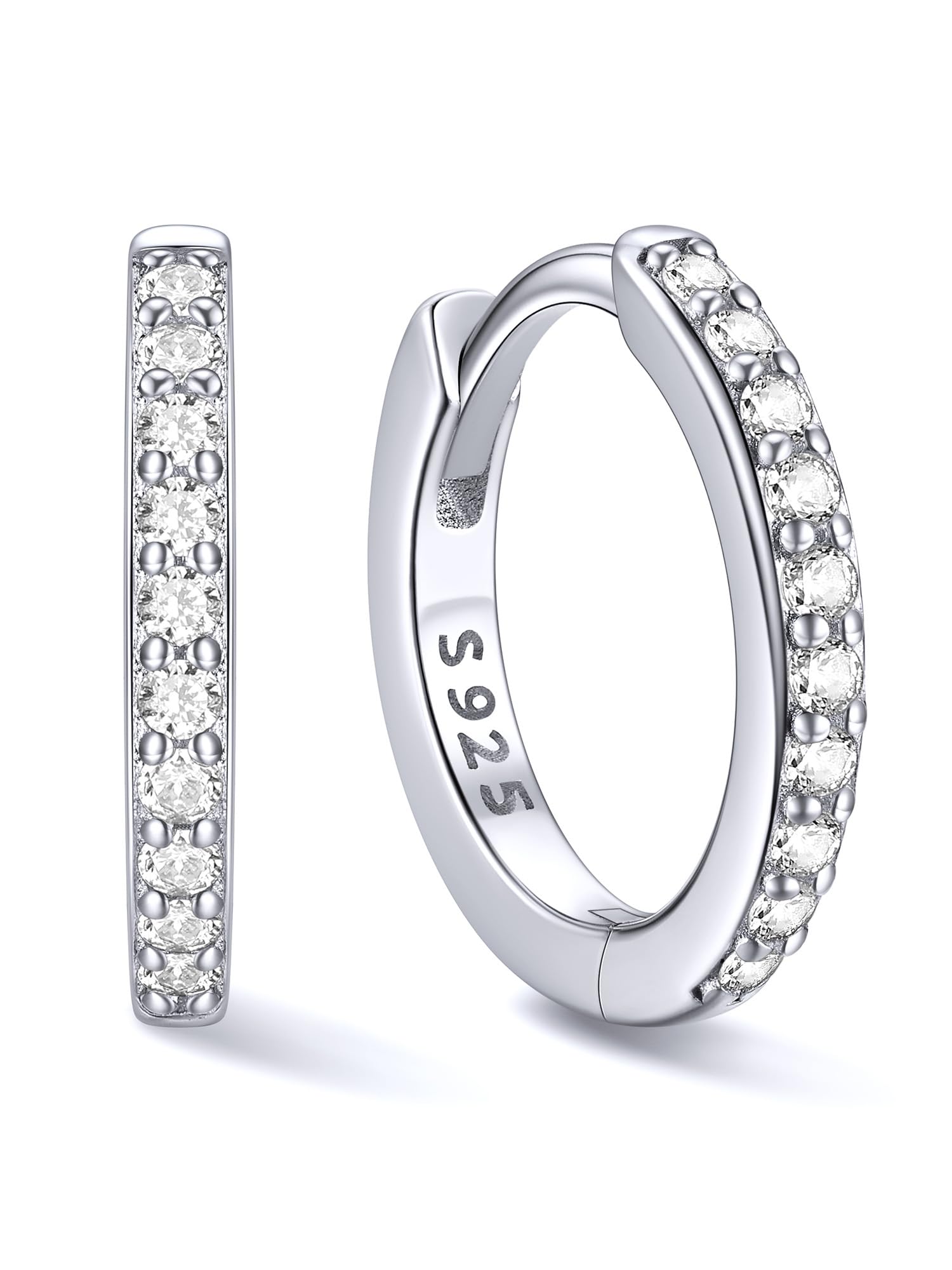 ChicSilver 925 Sterling Silver Huggie Earrings