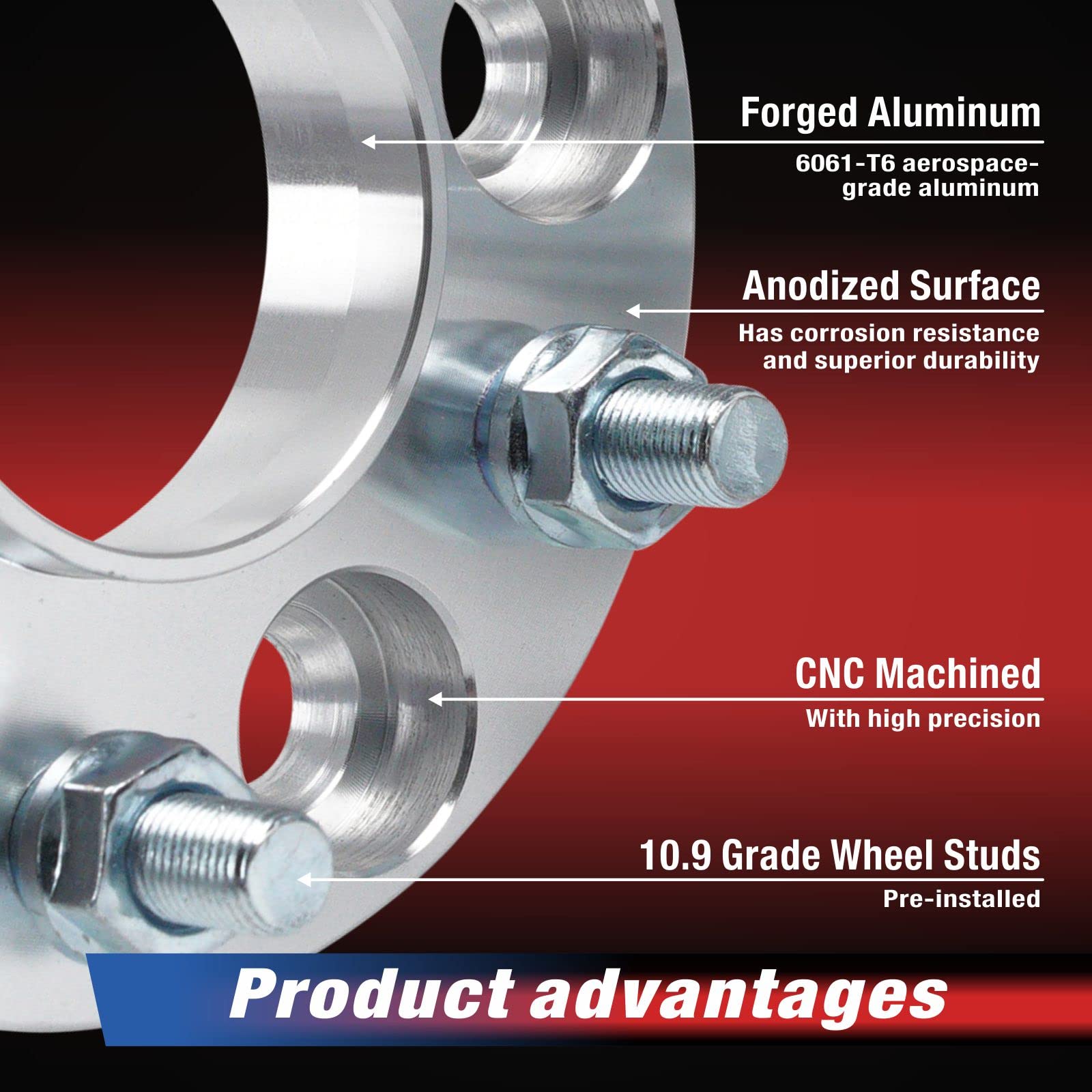 moca♡　0527 MOCA 38.1mm 5x127 Hubcentric Wheel Spacers (71.5mm Bore) - 1/2