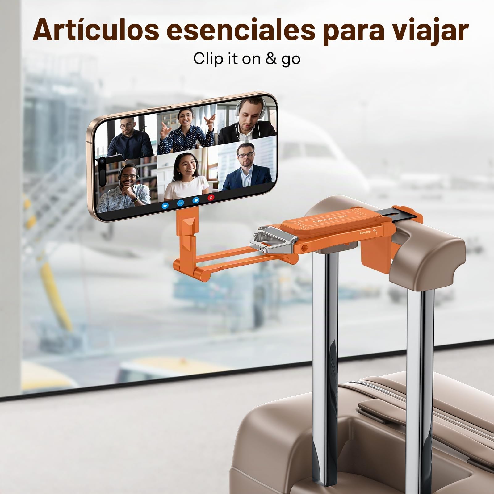 OMOTON TP02 Aluminio Trípode Magnético para Teléfono, Rotación 360° para Trípode con MagSafe, Soporte Ajustable 4 en 1 para iPhone 17/16/15/14 Pro MAX Air, Ideal para Gimnasio, Vlogs y Viaje, Naranja