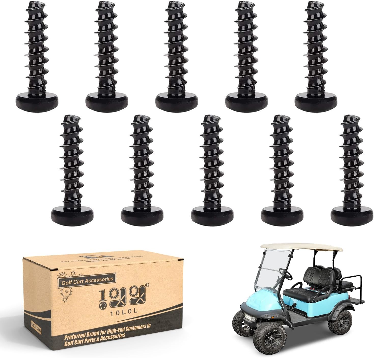 10L0L K80X30 Torx Pan Head Screws for Club Car Precedent Gas and Electric 2004 UP Golf Cart, Replace OEM:102298030