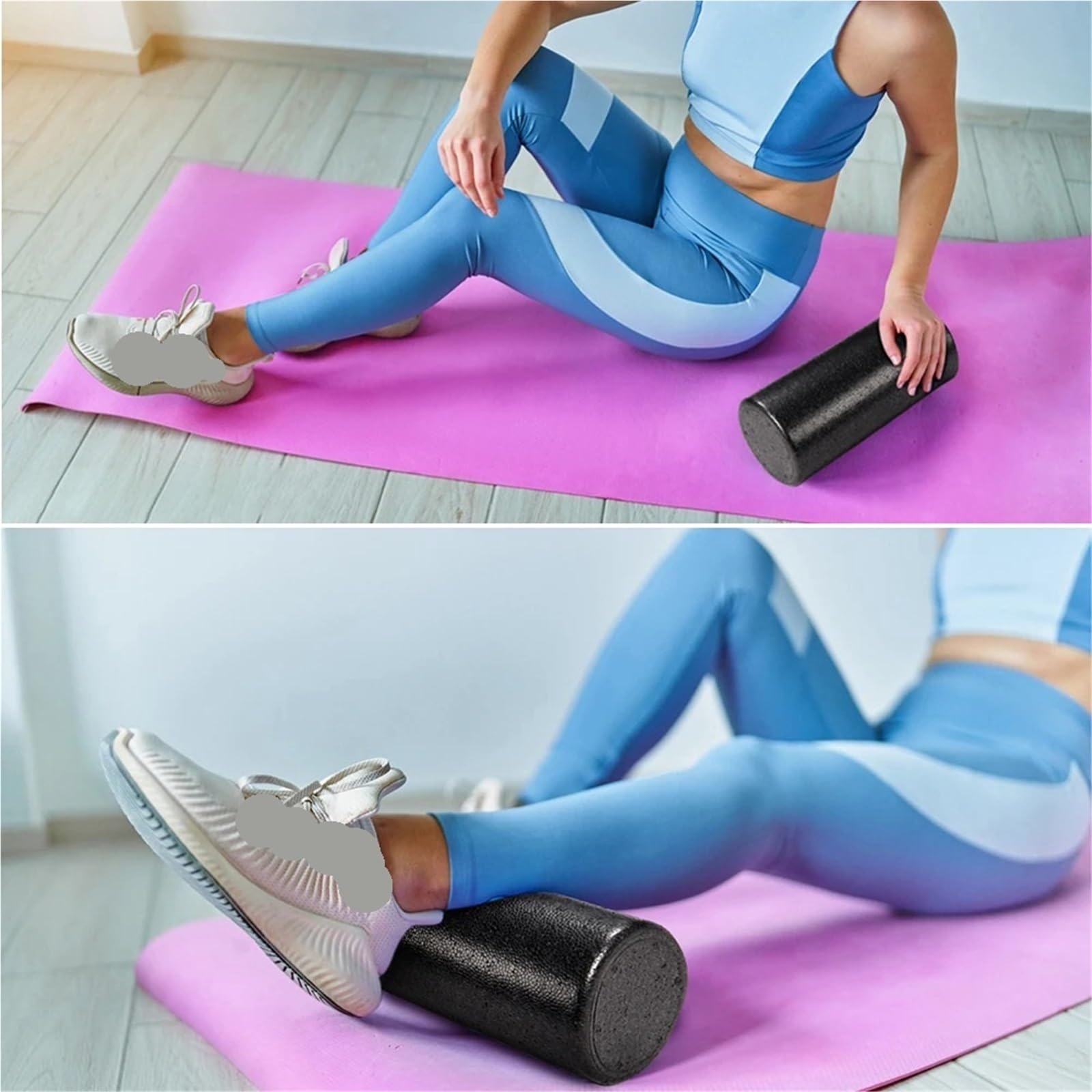 Rodillo de espuma for espalda, masajeador tejido con rodillo for, ejercicio piernas, Yoga, actividades físicas, 2 uds., 12 pulgadas para Piernas y Yoga