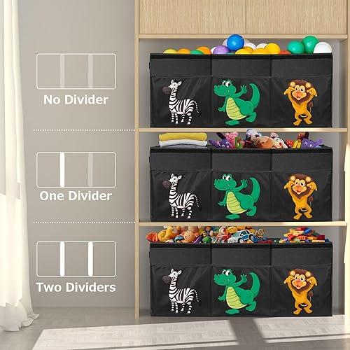 Miniatura 8 de YOHOOLYO Caja de juguetes para niños, 155 L, organizador de almacenamiento plegable extra grande con tapas, caja de juguetes grande, contenedor