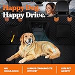 PawRider Hard Bottom Back Seat Extender for Dogs – Waterproof Dog Car Seat Cover & Hammock with Thick Foam Padding, Non-Slip Platform Dog Bed, Back Seat Protector for SUV, Truck, Sedan