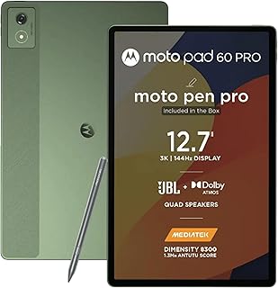Motorola Pad 60 Pro (Pantone Bronze Green, 8GB RAM, 128GB ROM) | 12.7 Inch 3K LTPS Display | Mediatek Dimensity 8300 | 10200 Mah Battery | Moto Pen Pro | Wi-Fi Only | Android 14