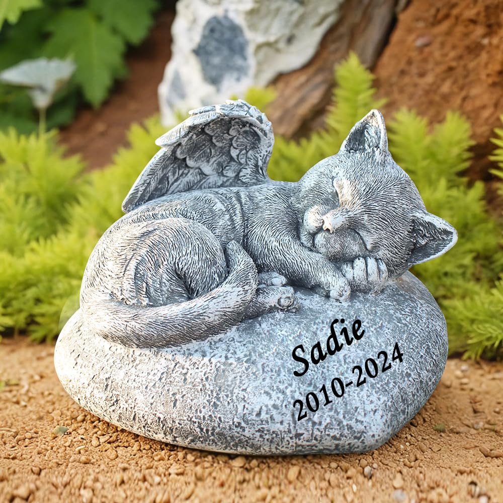 Personalizowana Statua Angelo Gatto Memoriale Giardino Regalo Simpatia