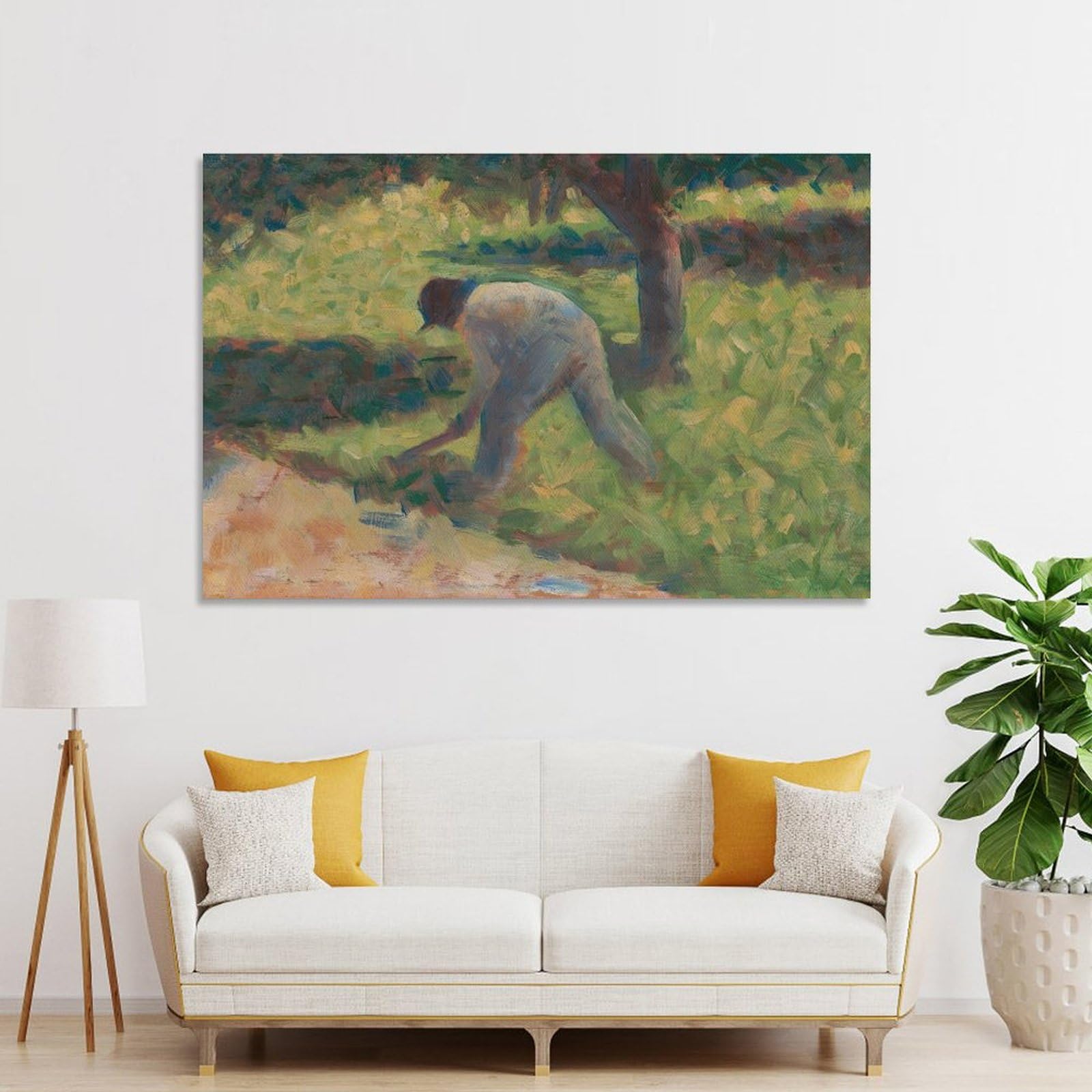 Georges Seurat, Peasant With A Hoe Painting