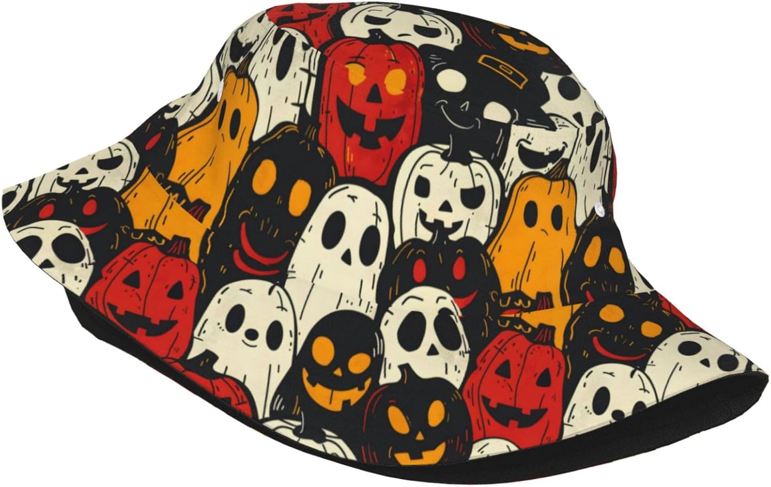 Halloween Bucket Hat Funny Goth Bucket Hat for Women Men Packable Outdoor Fisherman Cap - Image 2